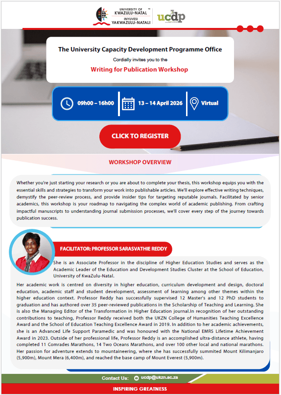 Writing for Publication Workshop - University Capacity Development ...
